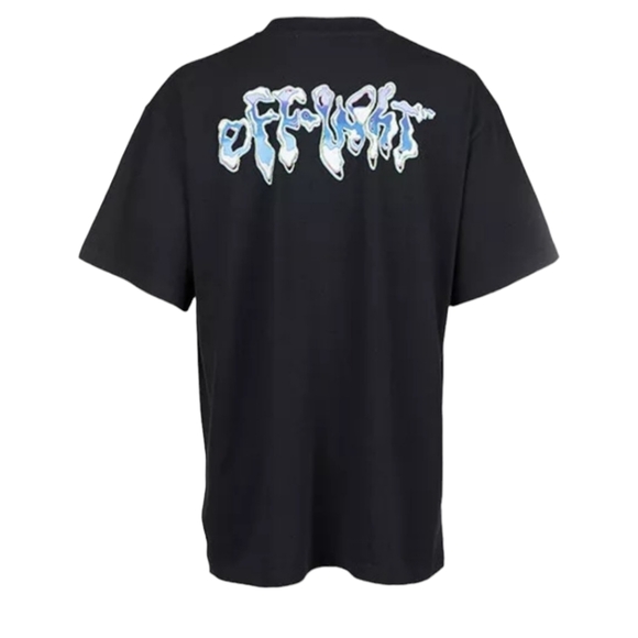Off-White Men's Seasonal Blue 90's Liquid Over Shortsleeve Tee Black Blue sz MED - Picture 4 of 9
